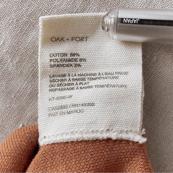 Oak + Fort puff sleeve crop top orange tan Oak refined - Picture 4 of 5